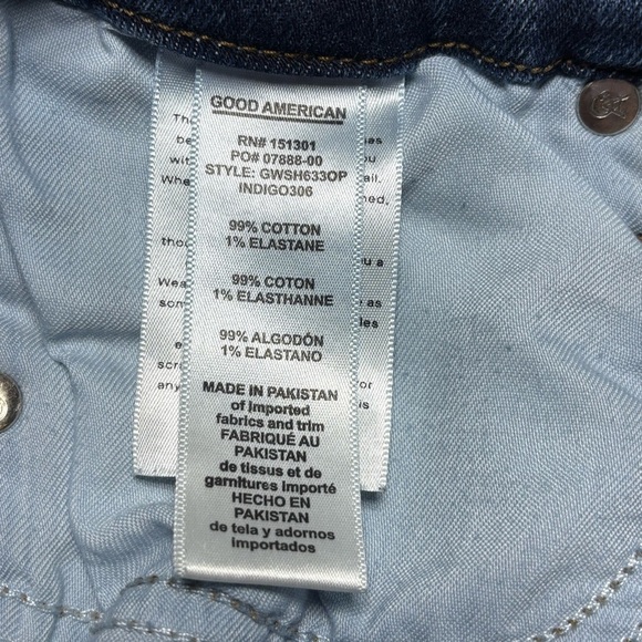 Good American Jeans Womens 6 Good Waist Raw Step Hem Sexy Shape Dark Wash - Picture 3 of 4